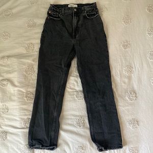 Abercrombie & Fitch black ankle straight ultra high rise jeans